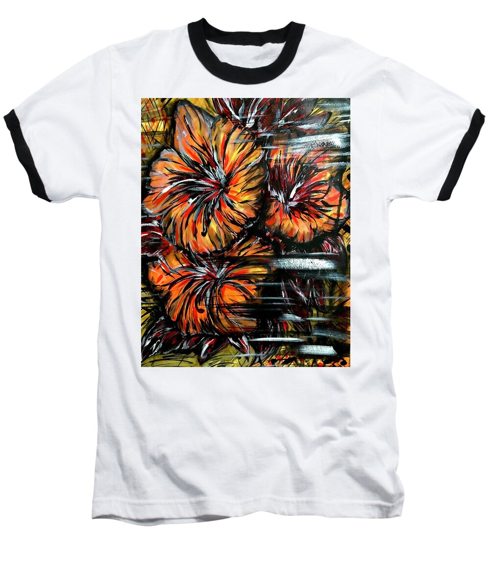Abstract Lillies - Baseball T-Shirt