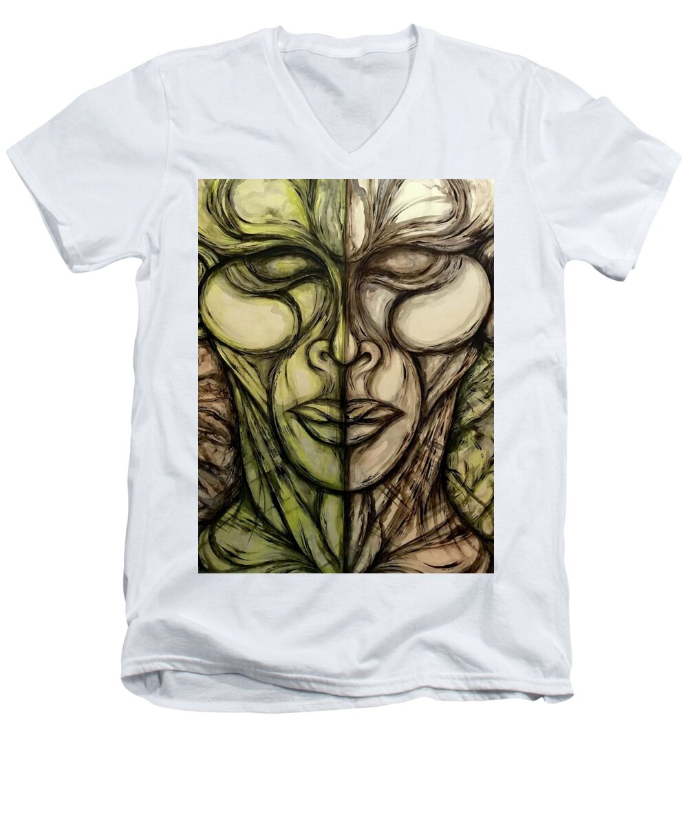Alien Double - Men's V-Neck T-Shirt