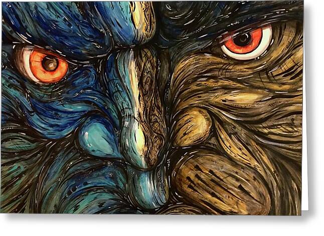 Angry Eyes - Greeting Card