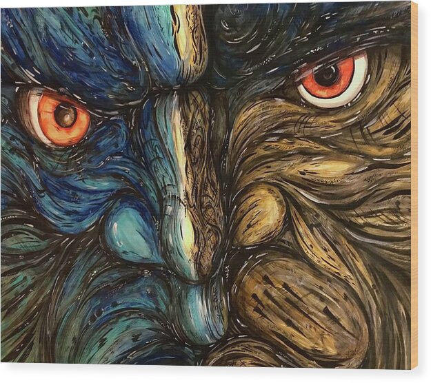 Angry Eyes - Wood Print