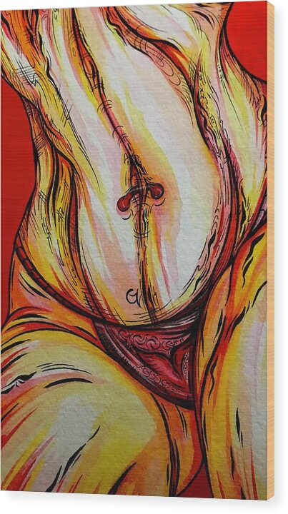 Belly Pierce - Wood Print