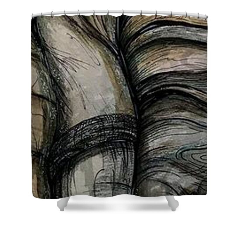 Elephant Half - Shower Curtain