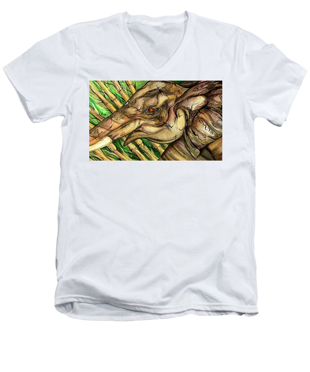 Elephant Run - Men's V-Neck T-Shirt