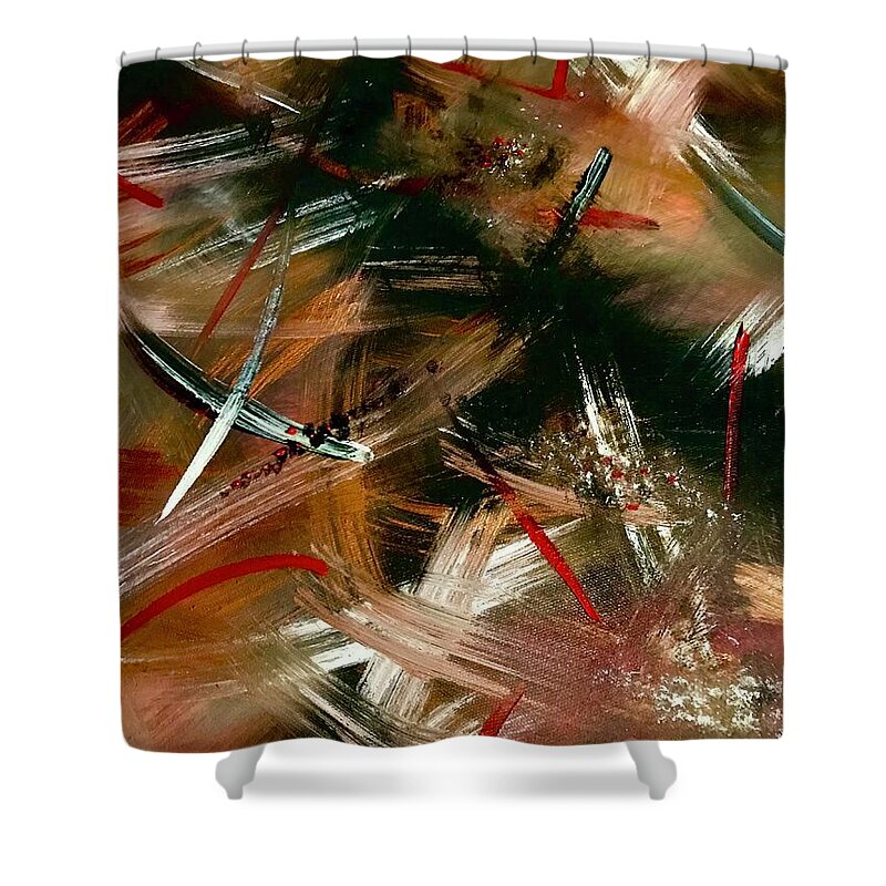 Gold Feather 1 - Shower Curtain