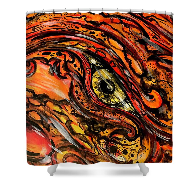 Orange Eye - Shower Curtain