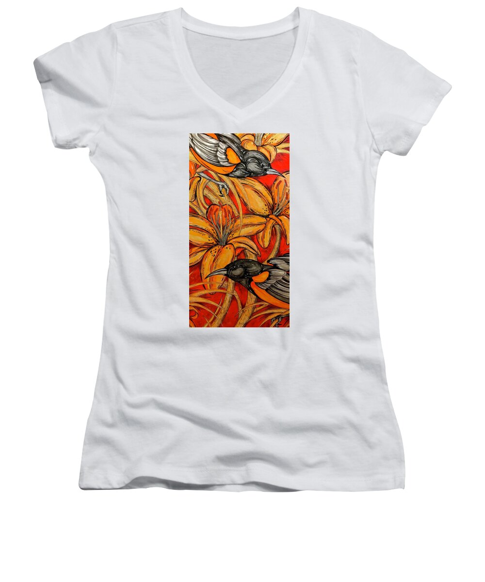 Oriole Pair - Women's V-Neck