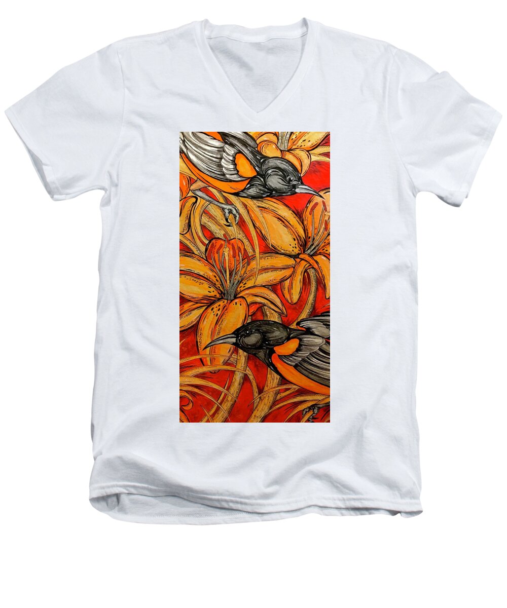 Oriole Pair - Men's V-Neck T-Shirt