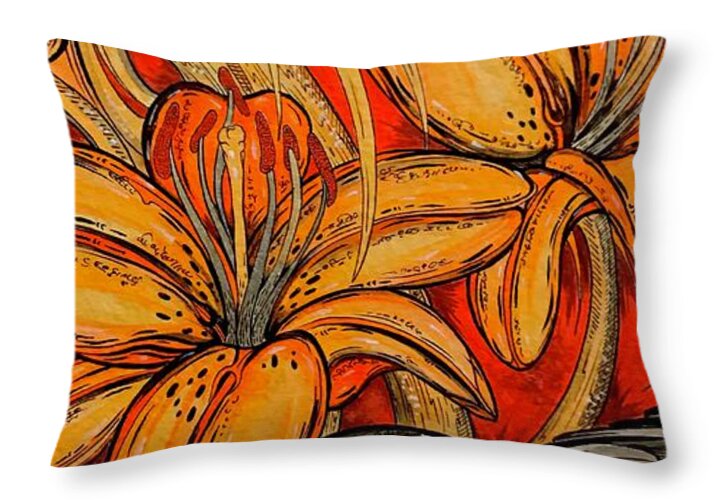 Oriole Pair - Throw Pillow