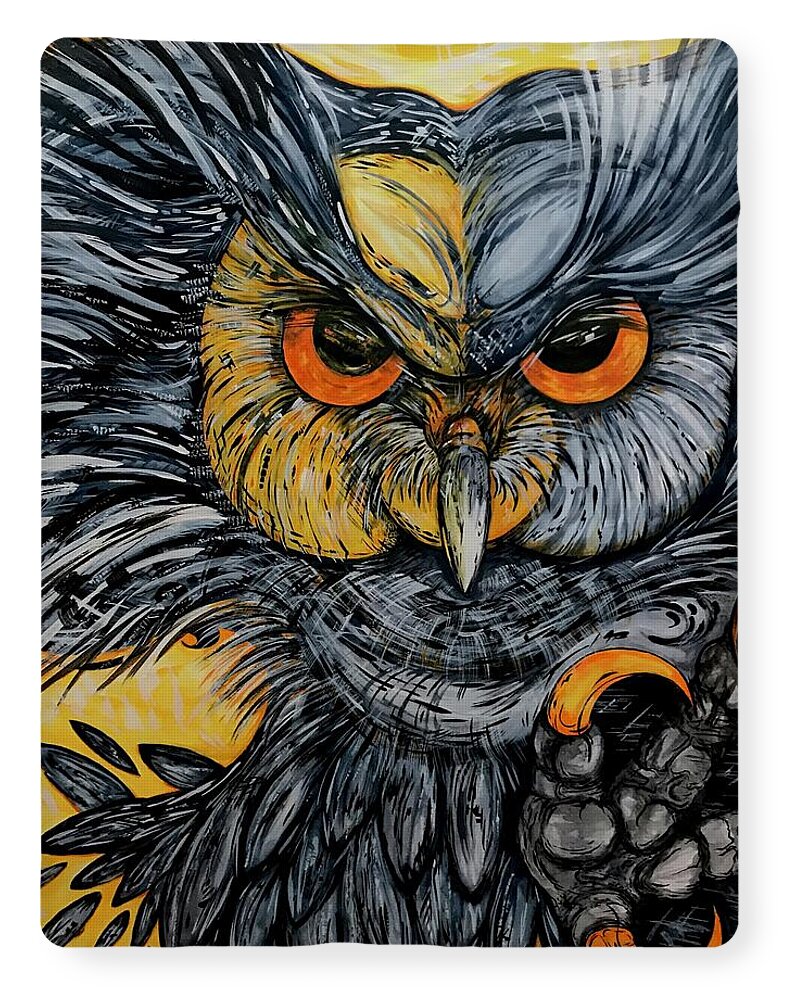 Un Great Horned Owl - Blanket