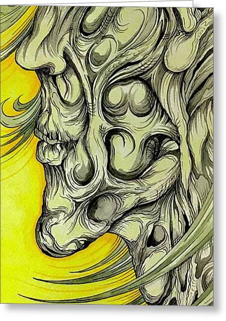 Yellow Eye Neck - Greeting Card