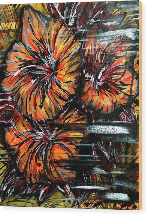 Abstract Lillies - Wood Print