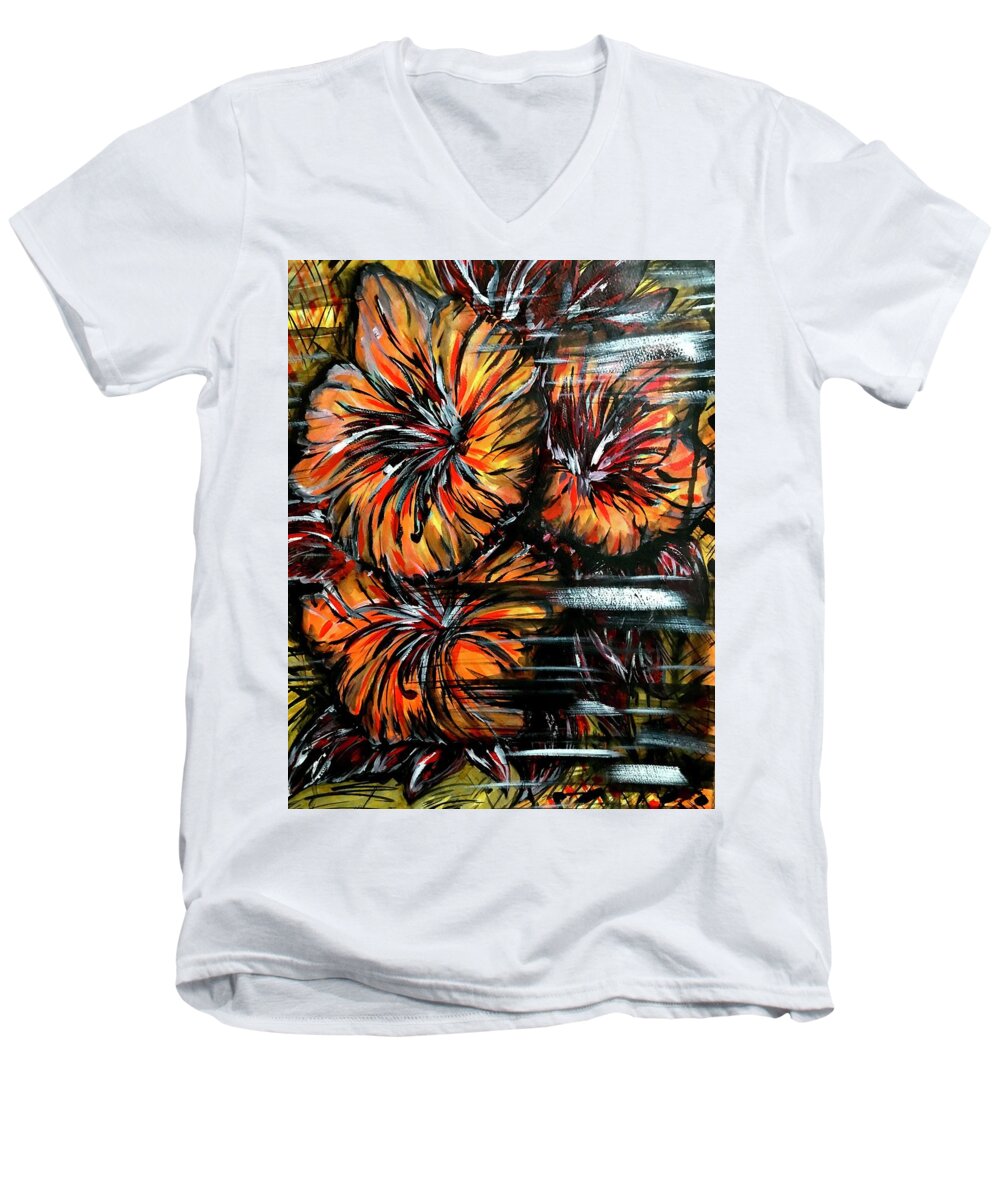 Abstract Lillies - Men's V-Neck T-Shirt