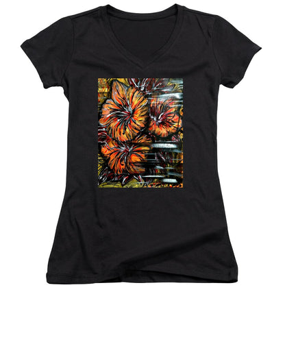 Abstract Lillies - Women's V-Neck