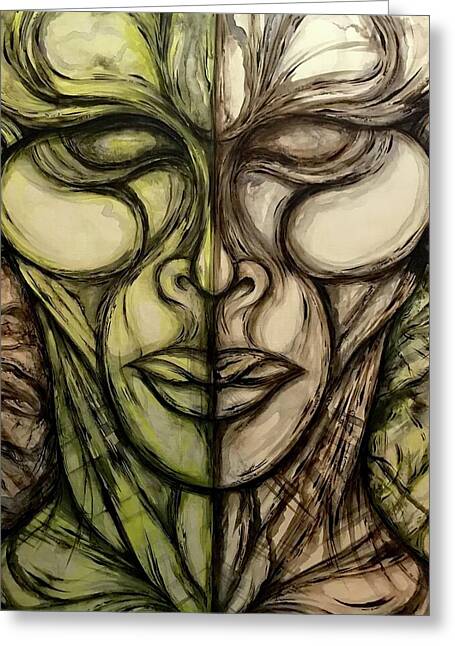 Alien Double - Greeting Card