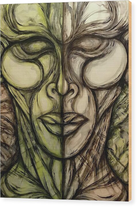 Alien Double - Wood Print