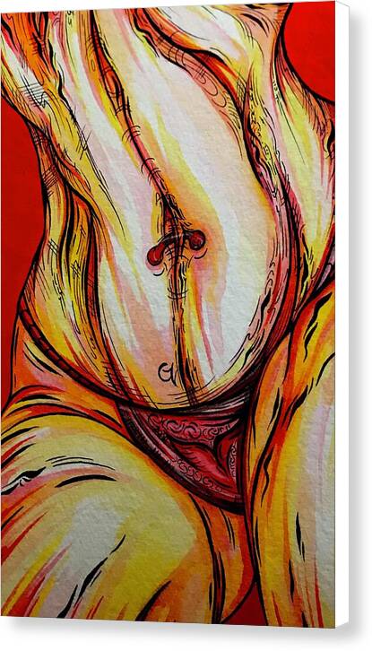 Belly Pierce - Canvas Print