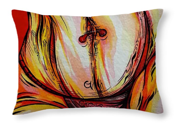 Belly Pierce - Throw Pillow