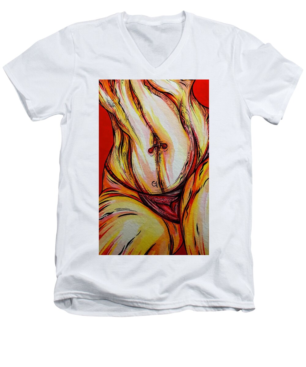 Belly Pierce - Men's V-Neck T-Shirt