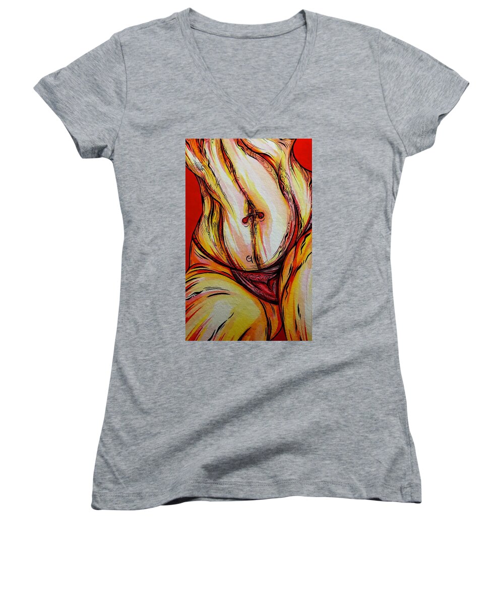 Belly Pierce - Women's V-Neck