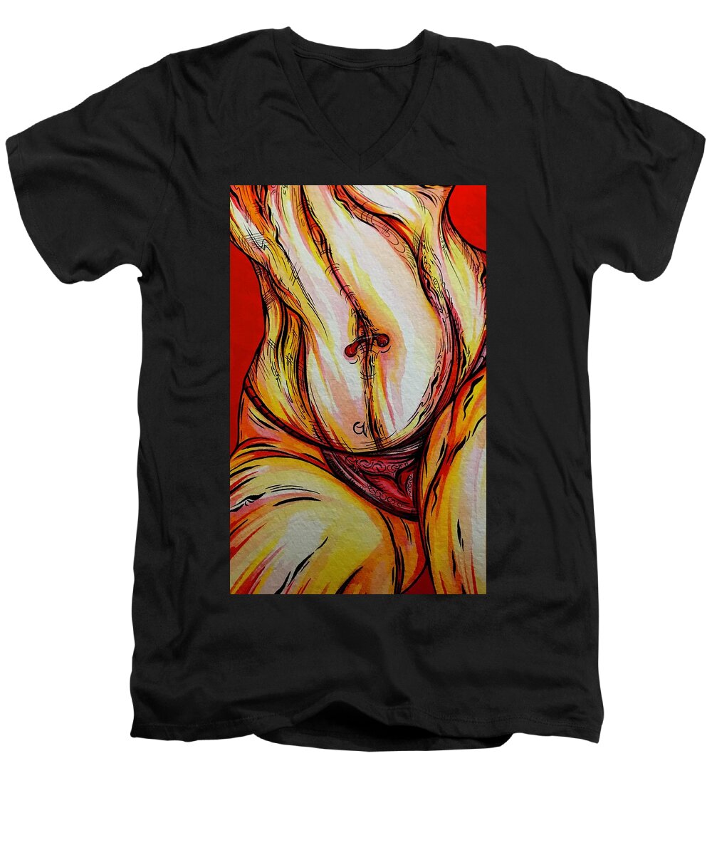 Belly Pierce - Men's V-Neck T-Shirt