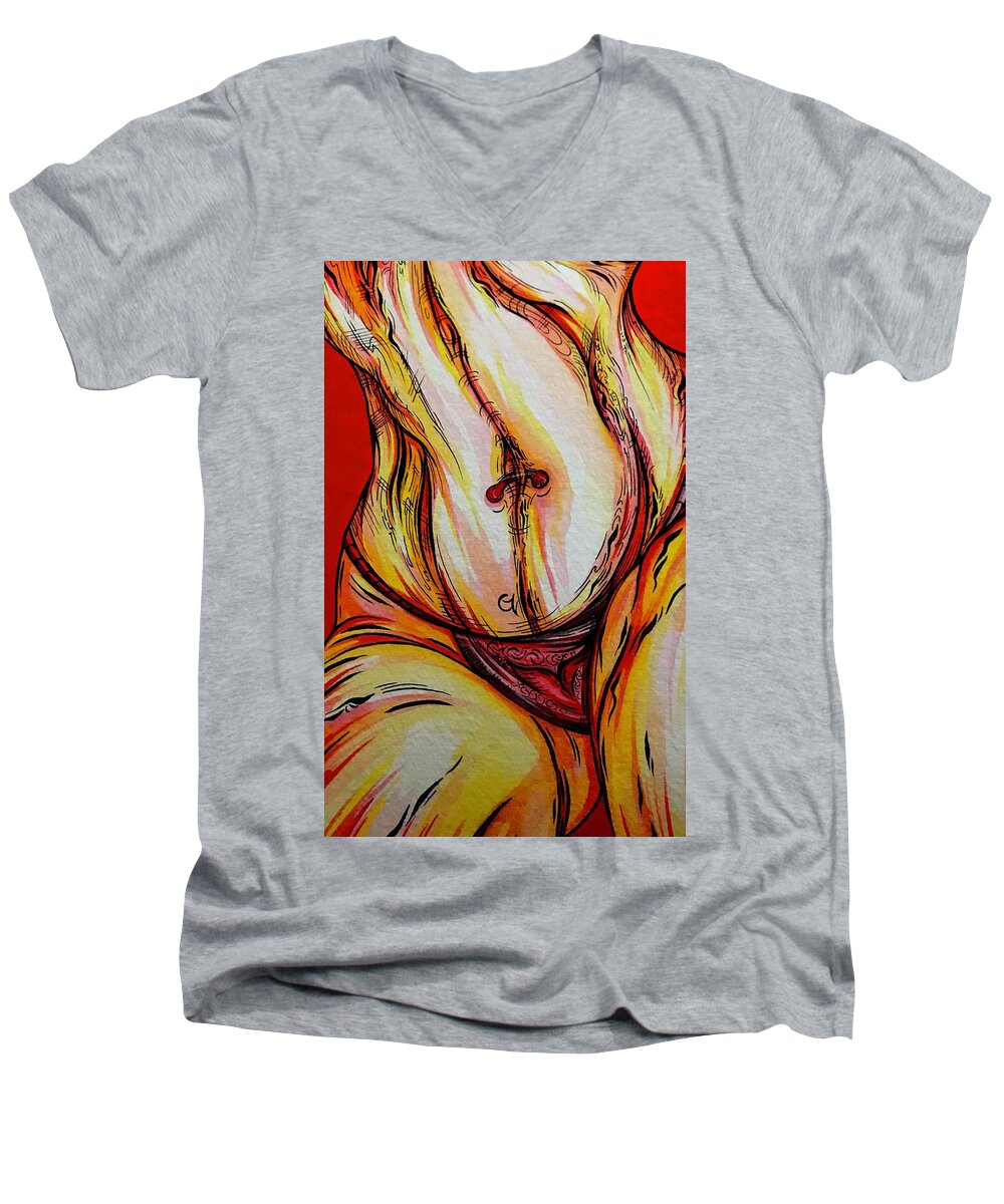Belly Pierce - Men's V-Neck T-Shirt