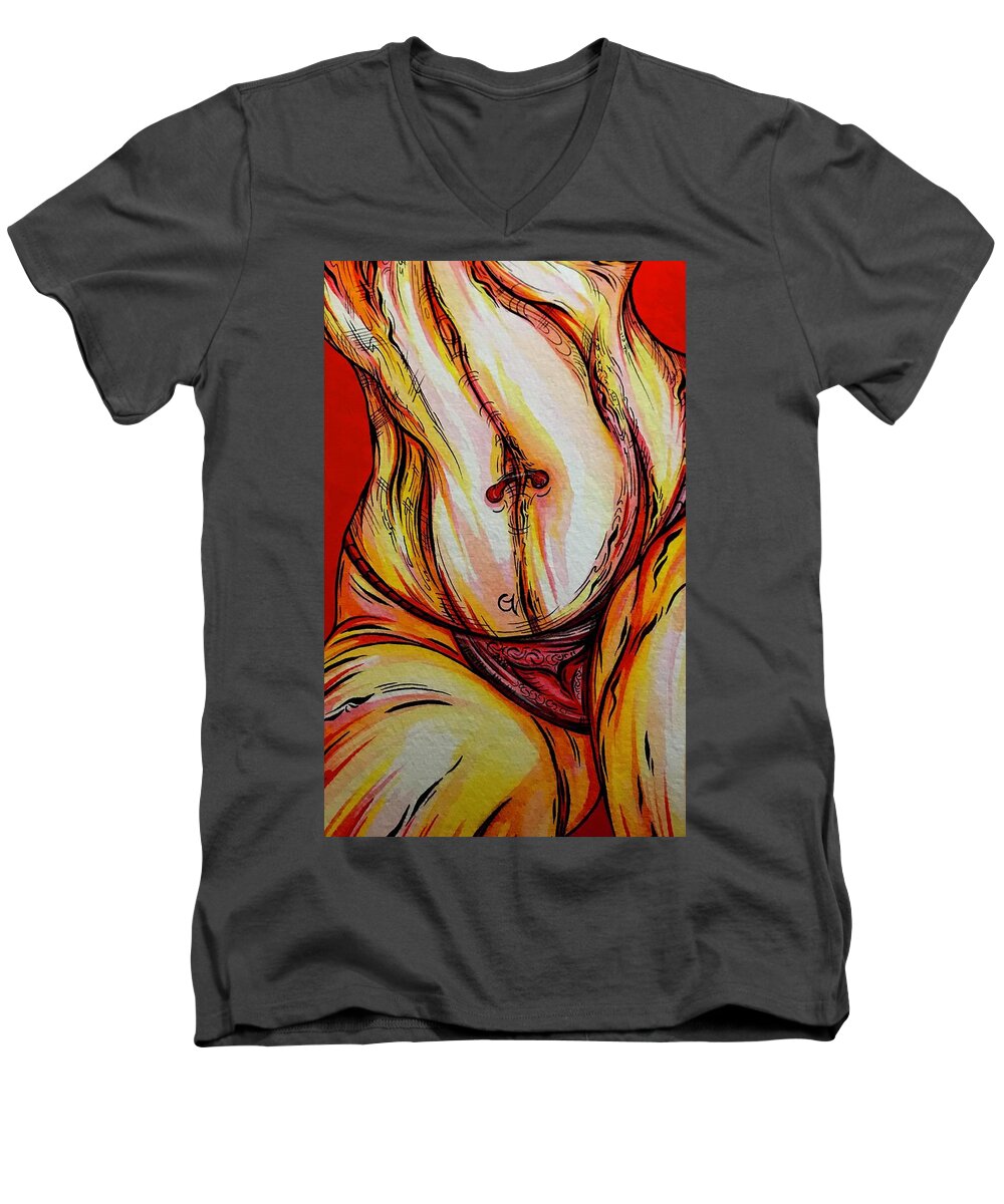 Belly Pierce - Men's V-Neck T-Shirt