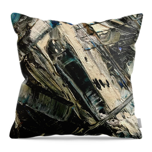 Blue Scrape - Throw Pillow