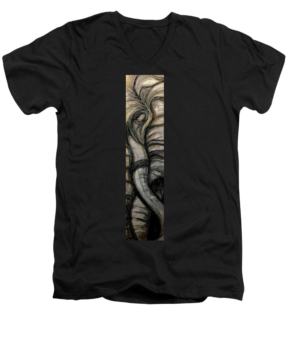 Elephant Half - Men's V-Neck T-Shirt