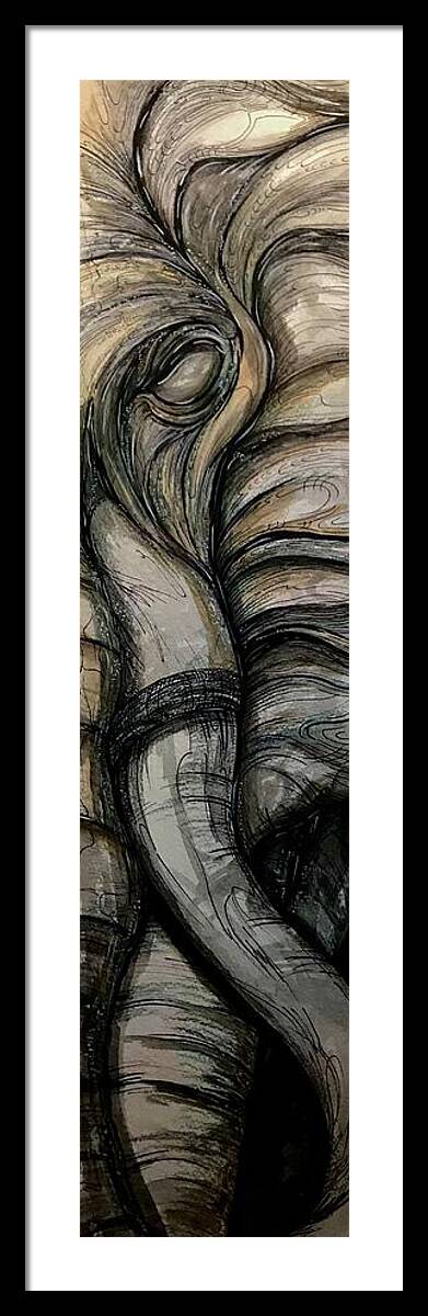 Elephant Half - Framed Print