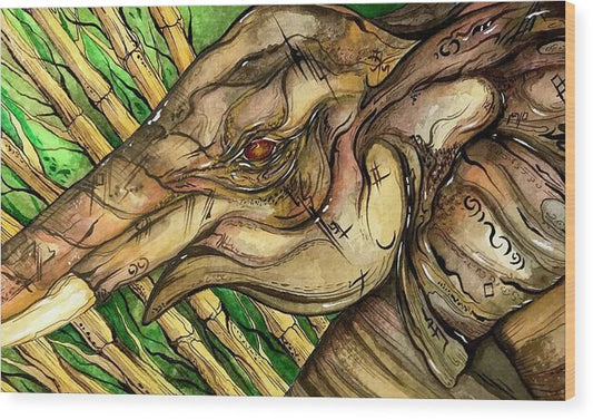 Elephant Run - Wood Print