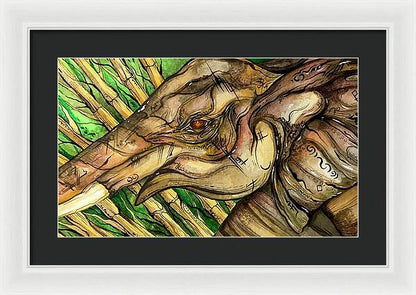 Elephant Run - Framed Print