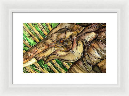 Elephant Run - Framed Print