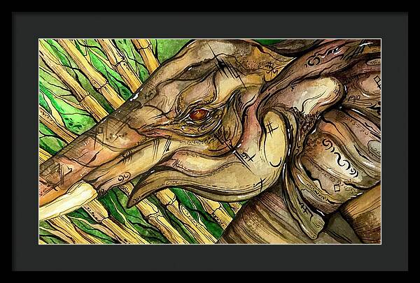Elephant Run - Framed Print