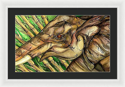 Elephant Run - Framed Print
