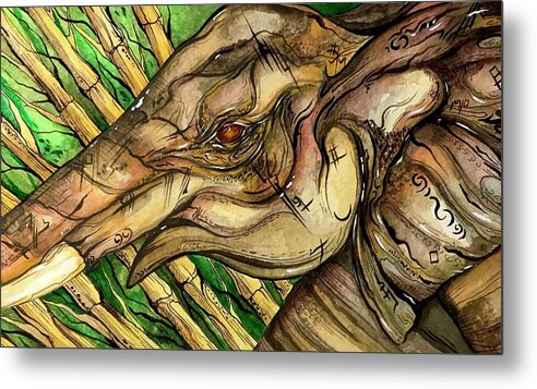Elephant Run - Metal Print
