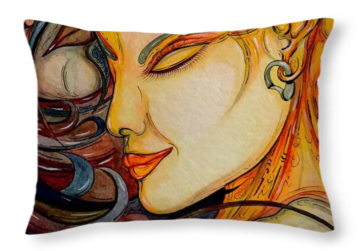 Forehead Kiss - Throw Pillow