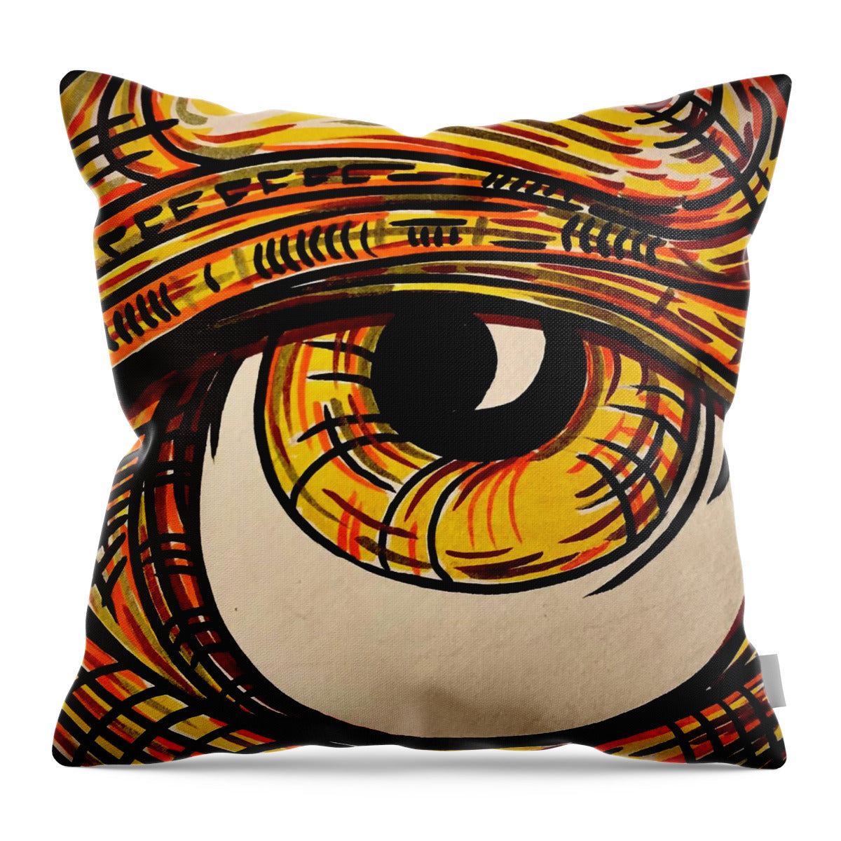 Golden Eye - Throw Pillow