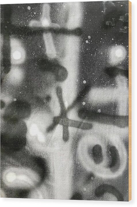 Graffiti BW - Wood Print