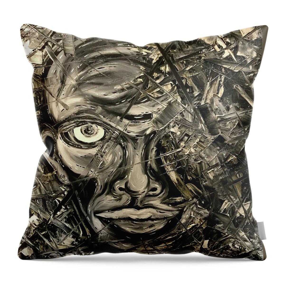 Gray Man - Throw Pillow