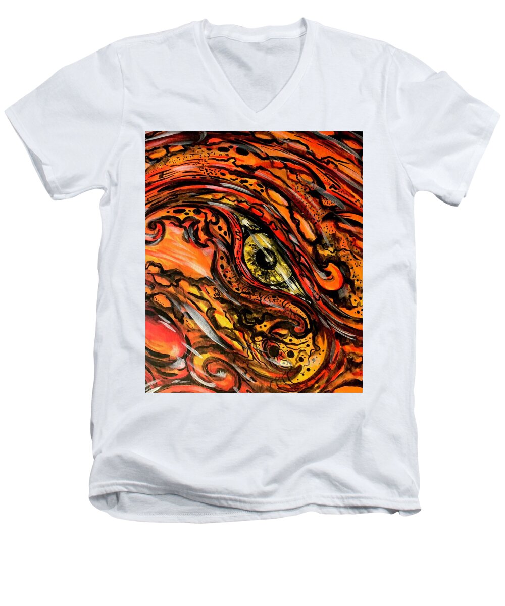 Orange Eye - Men's V-Neck T-Shirt