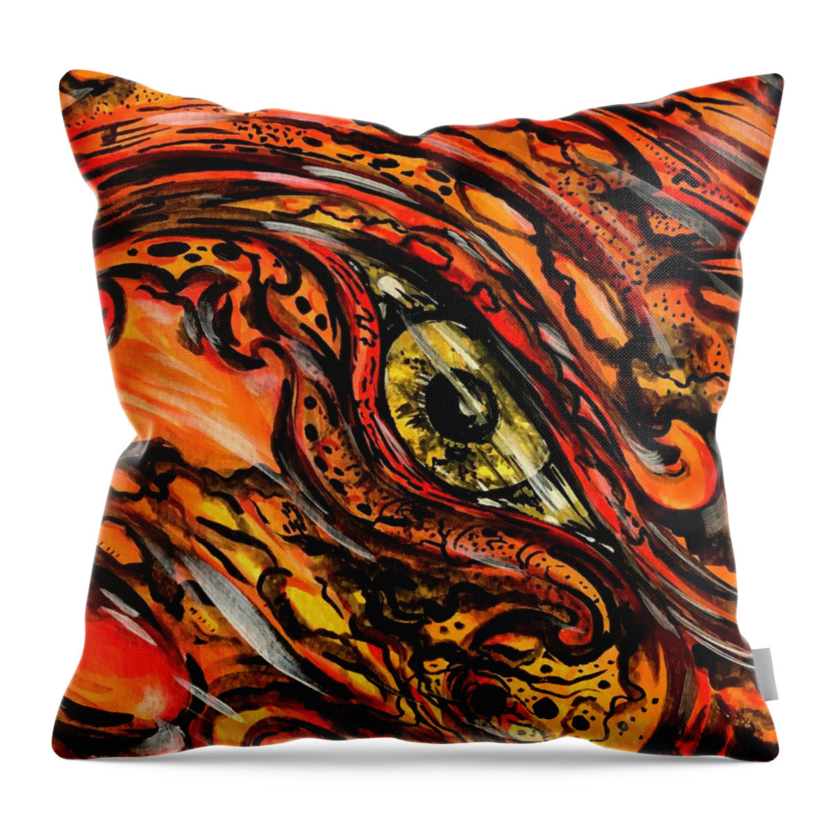 Orange Eye - Throw Pillow