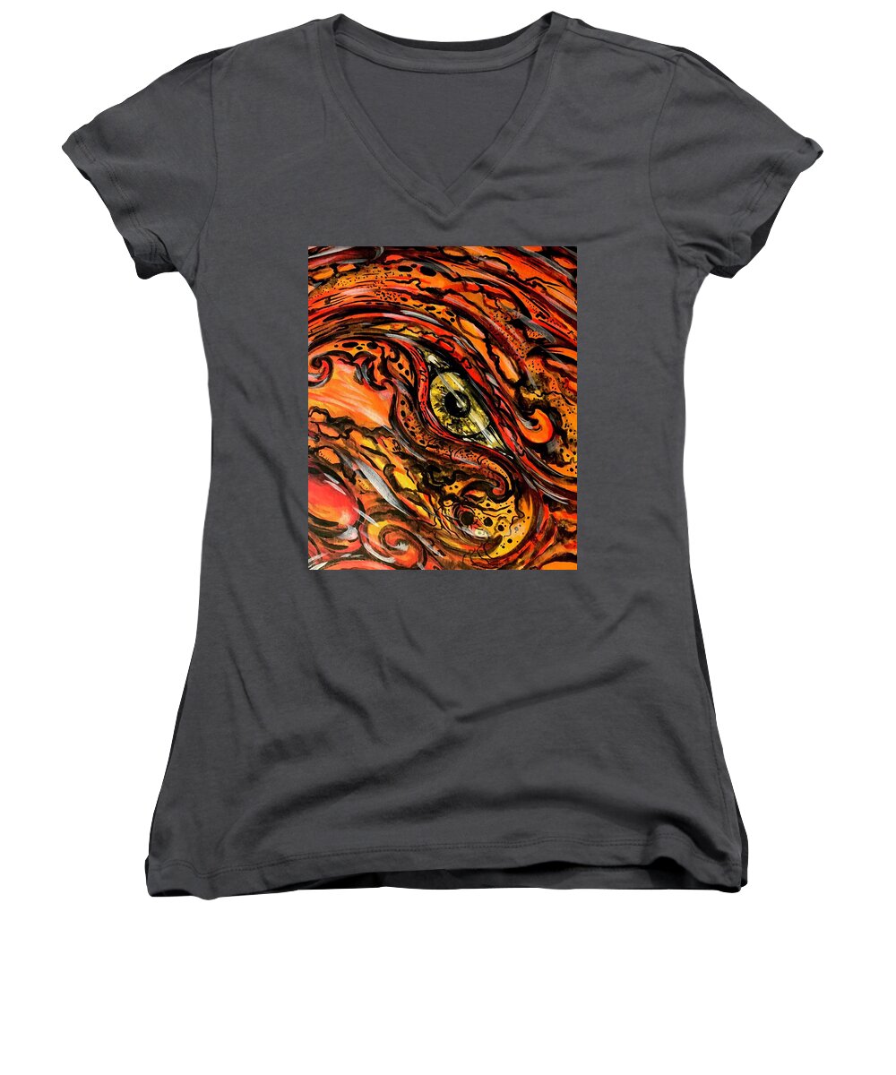 Orange Eye - Women's V-Neck