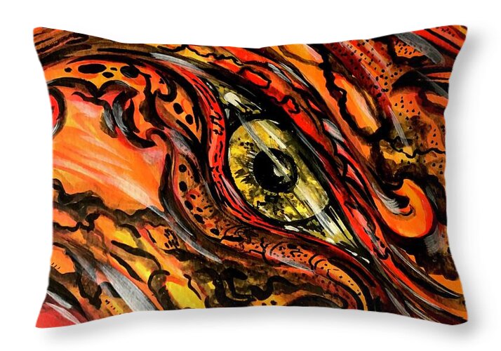 Orange Eye - Throw Pillow