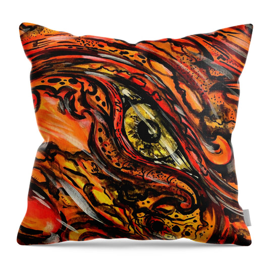 Orange Eye - Throw Pillow