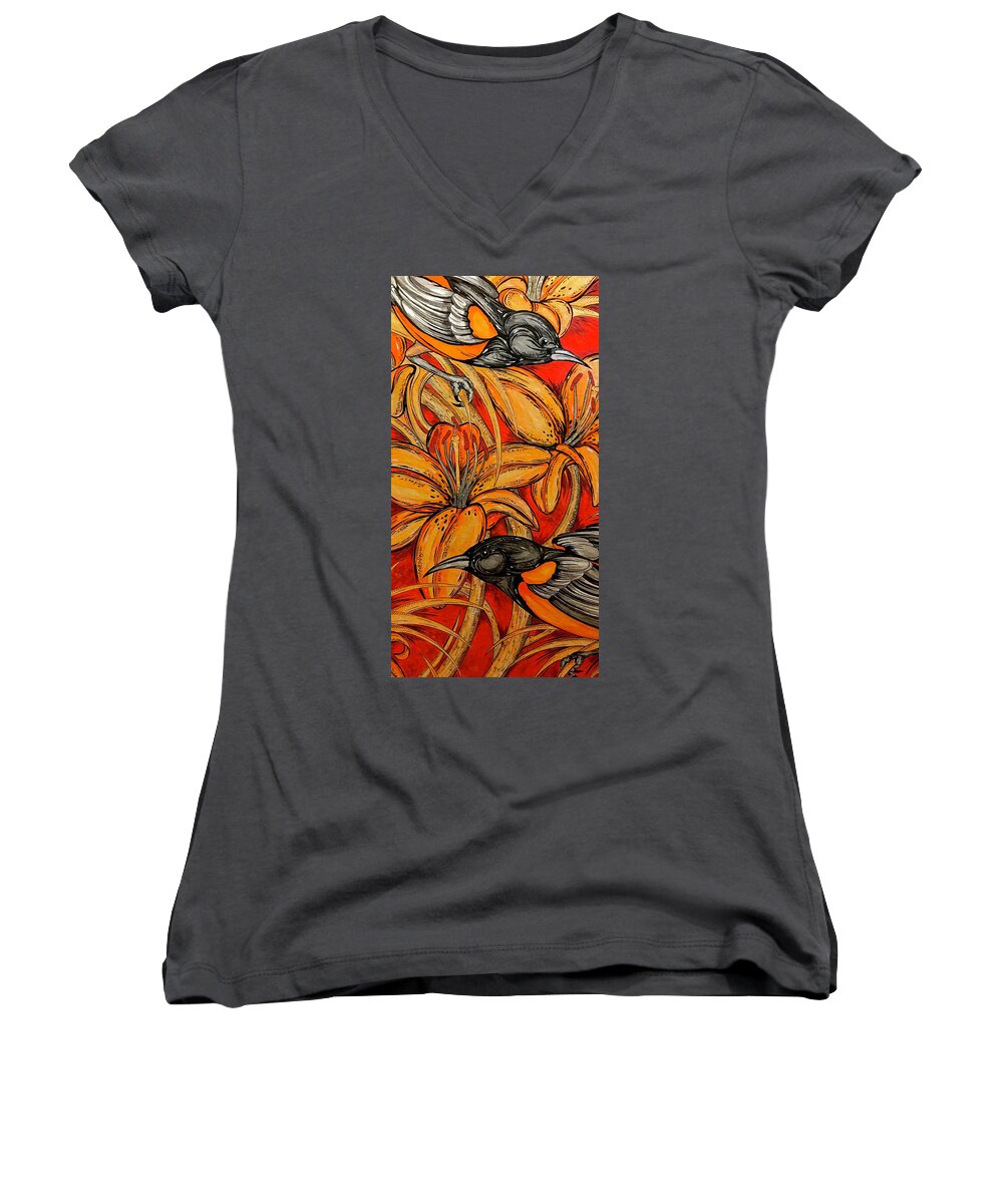Oriole Pair - Women's V-Neck