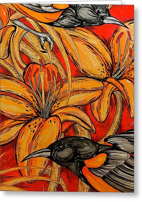 Oriole Pair - Greeting Card