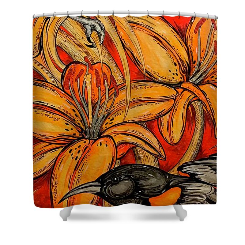 Oriole Pair - Shower Curtain