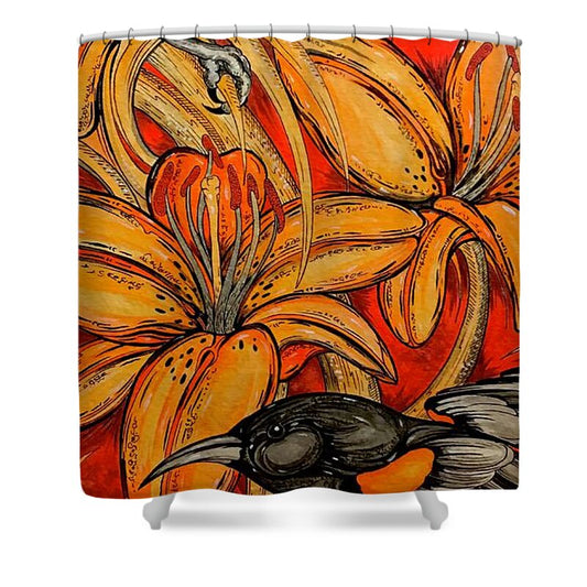 Oriole Pair - Shower Curtain