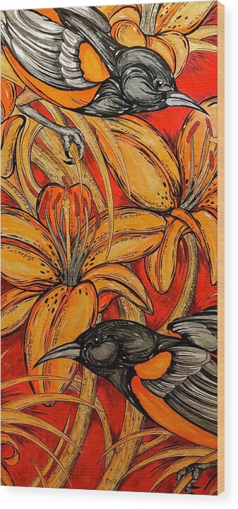 Oriole Pair - Wood Print