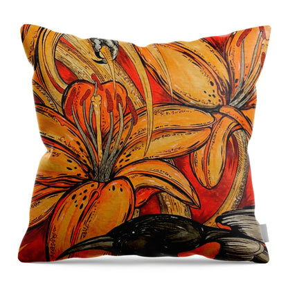 Oriole Pair - Throw Pillow